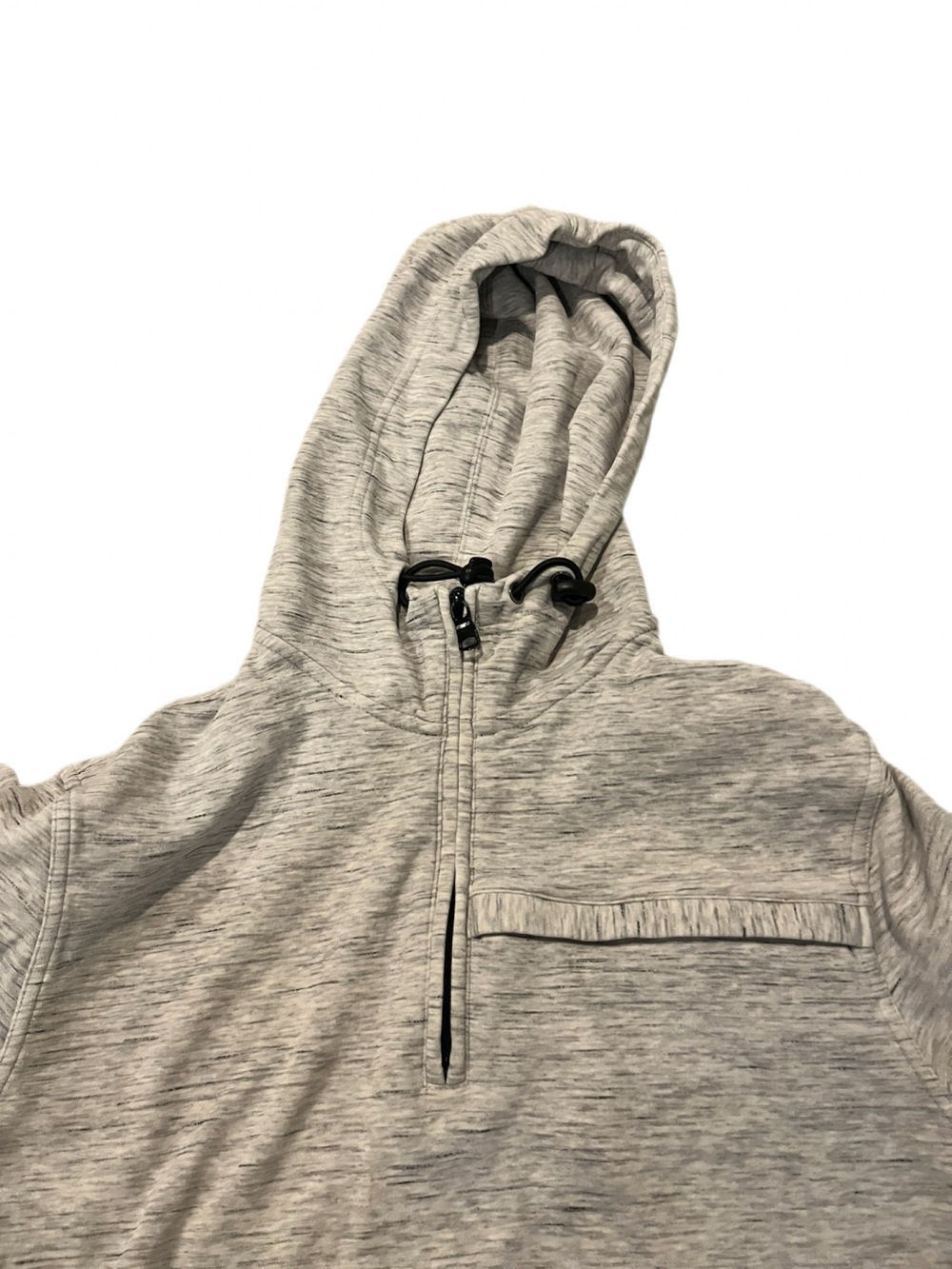 Banana Republic Men's Heather Gray Hooded Half-Zip Sweater - Picture 3 of 6
